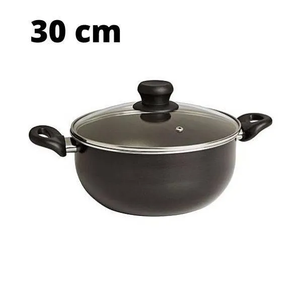 Kiam Casserole Non-Stick With Glass Lid (30 Cm)