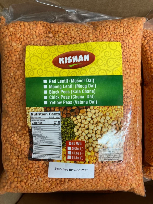Kishan Red Lentils 4lb